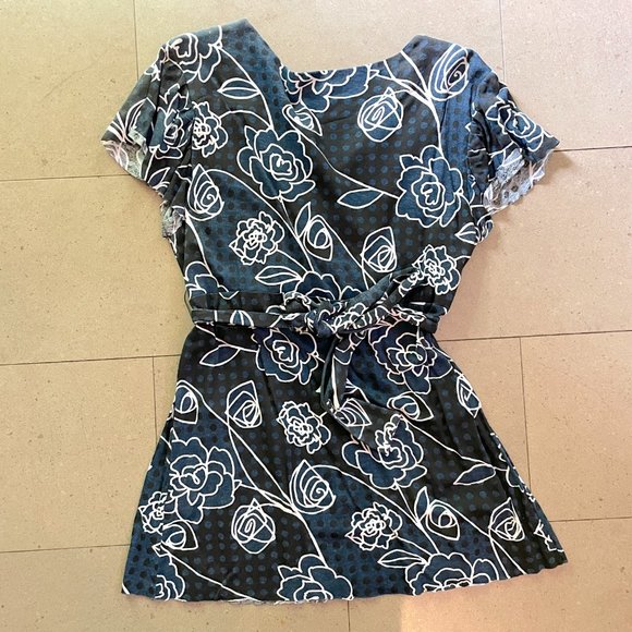 Gorgeous Empire Waist Tie Back floral tunic top for Women - Large - Picture 2 of 7